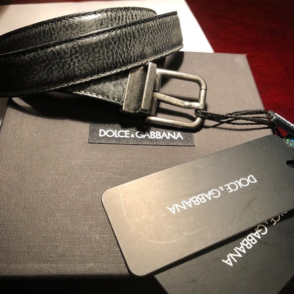 Dolce &Gabbana Lux leather belt with rolled buckle,original D&G box Brand New - Picture 1 of 13